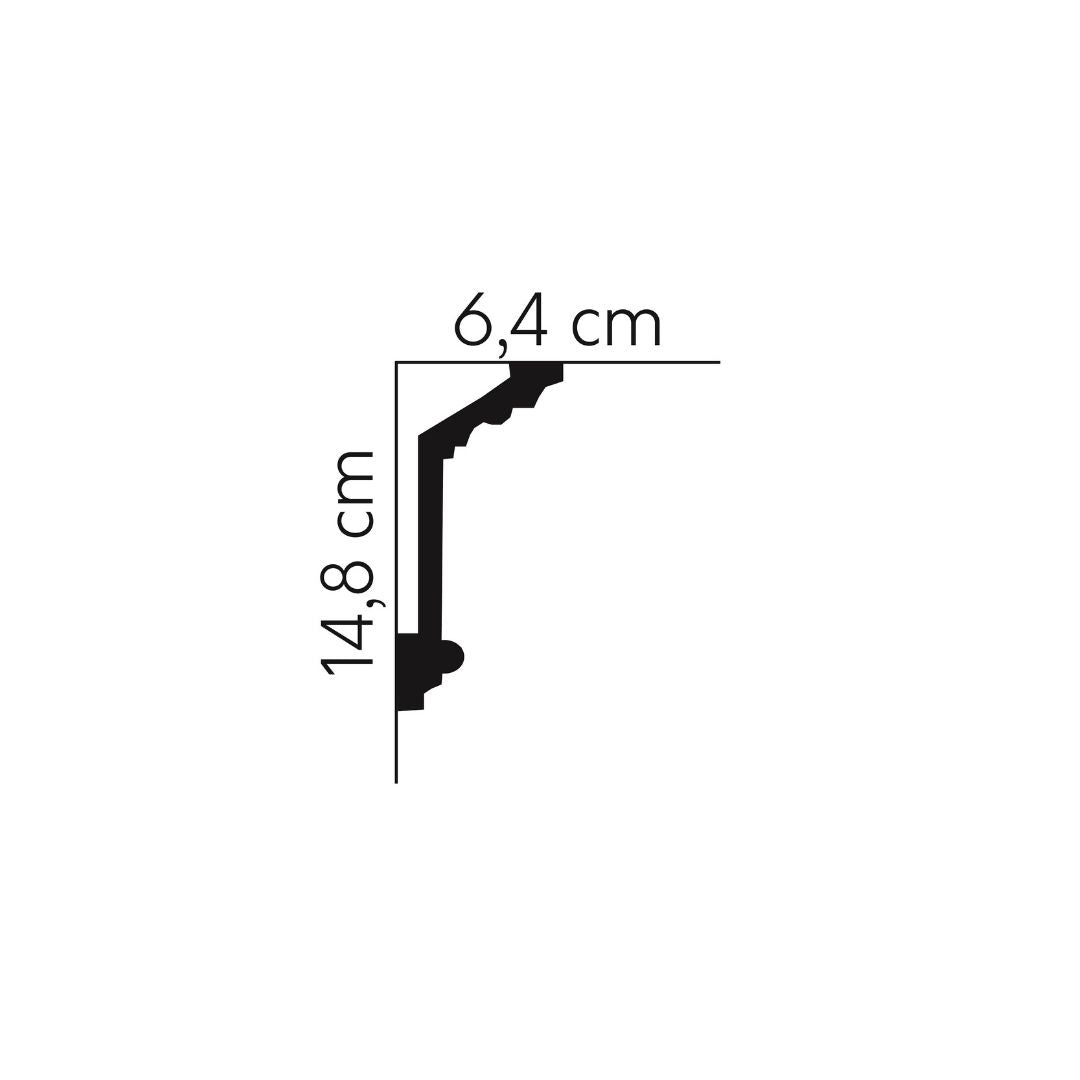 Cornisa decorativa tavan MDA072 – 6,4×14,8×200 cm