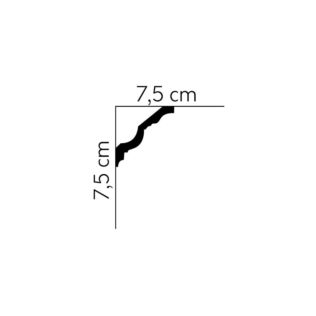 Cornisa decorativa tavan MDA106 – 7,5×7,5×200 cm