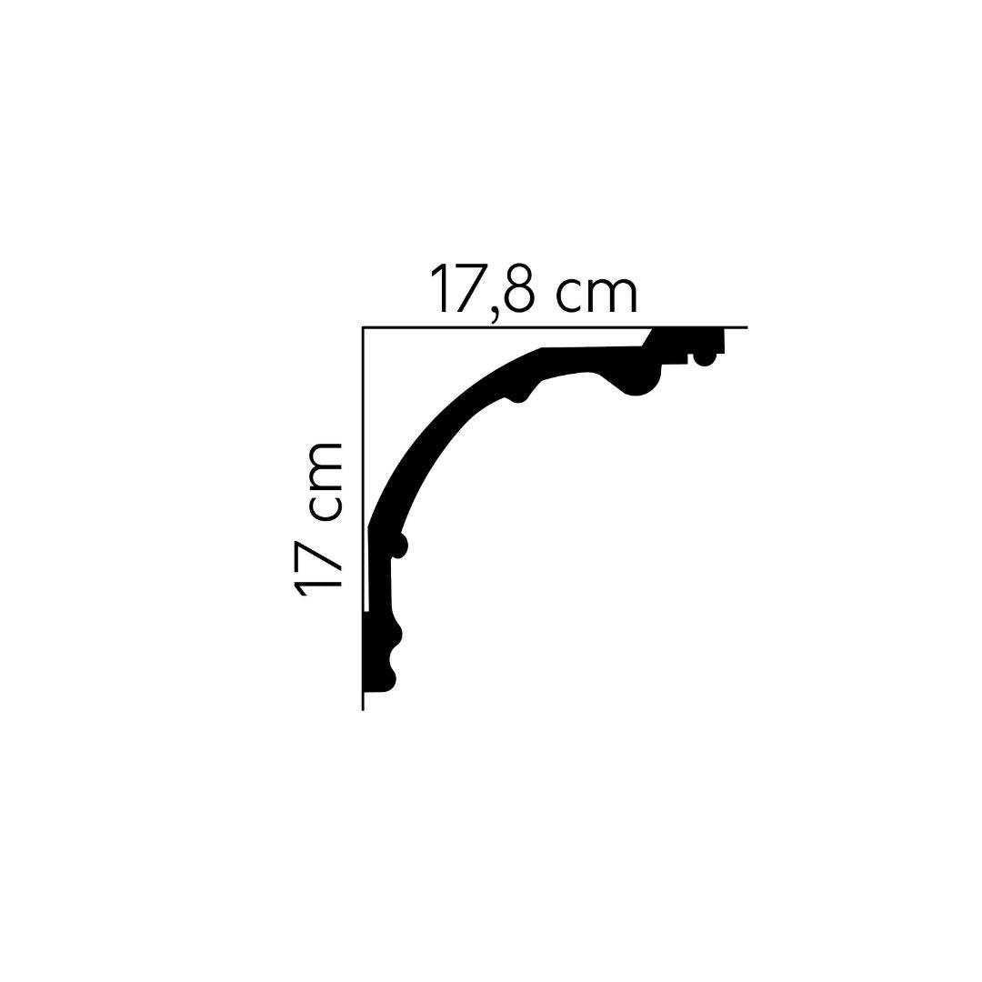 Cornisa decorativa tavan MDA113 – 17×17,8×200 cm