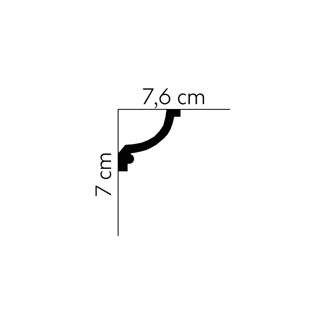 Cornisa decorativa tavan MDA121 – 7,6x7x200 cm
