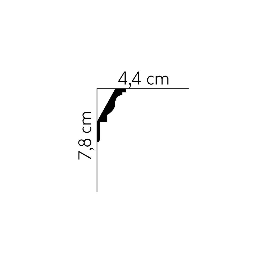 Cornisa decorativa tavan MDA212 – 4,4×7,8×200 cm