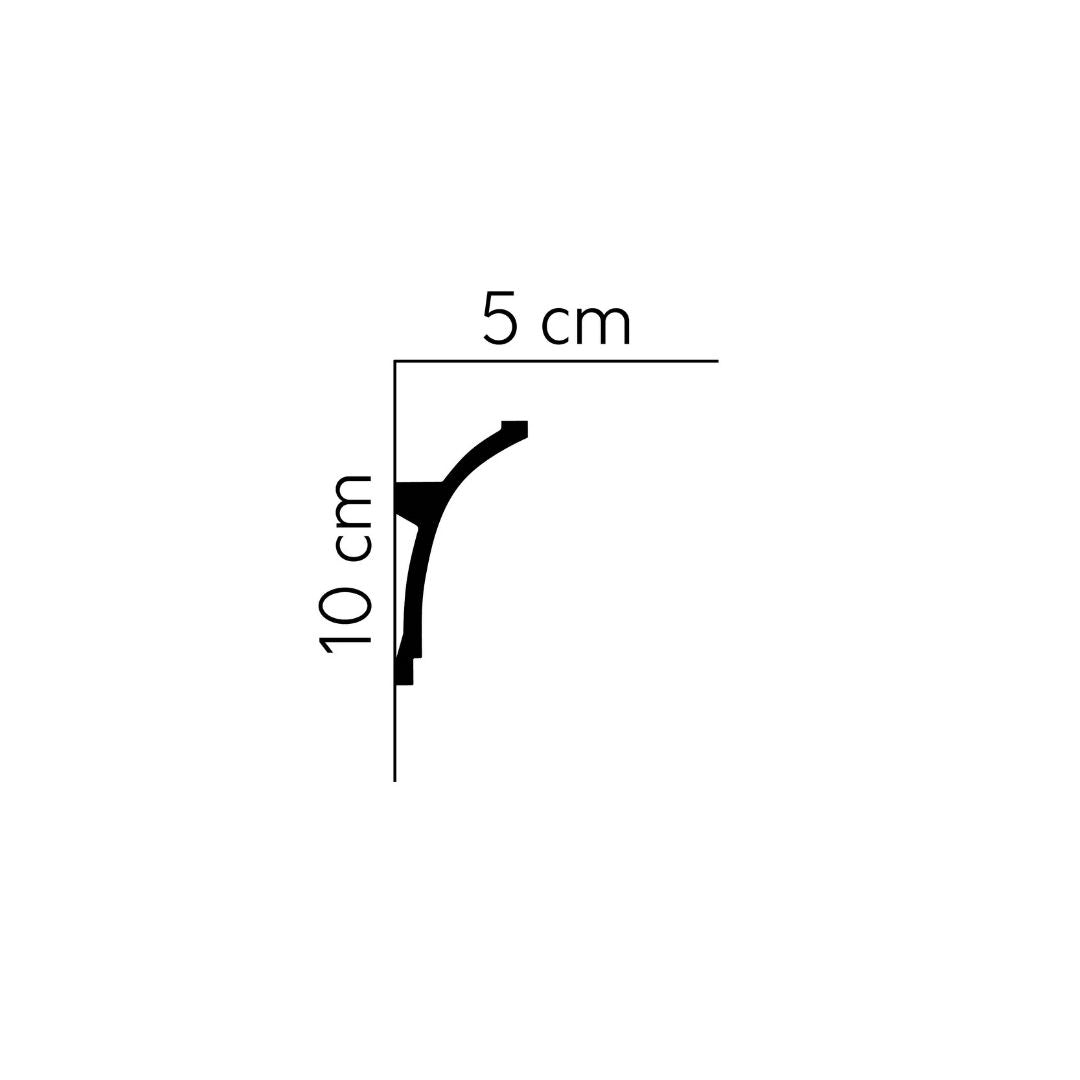 Cornisa decorativa tavan MDB100 – 5x10x200 cm