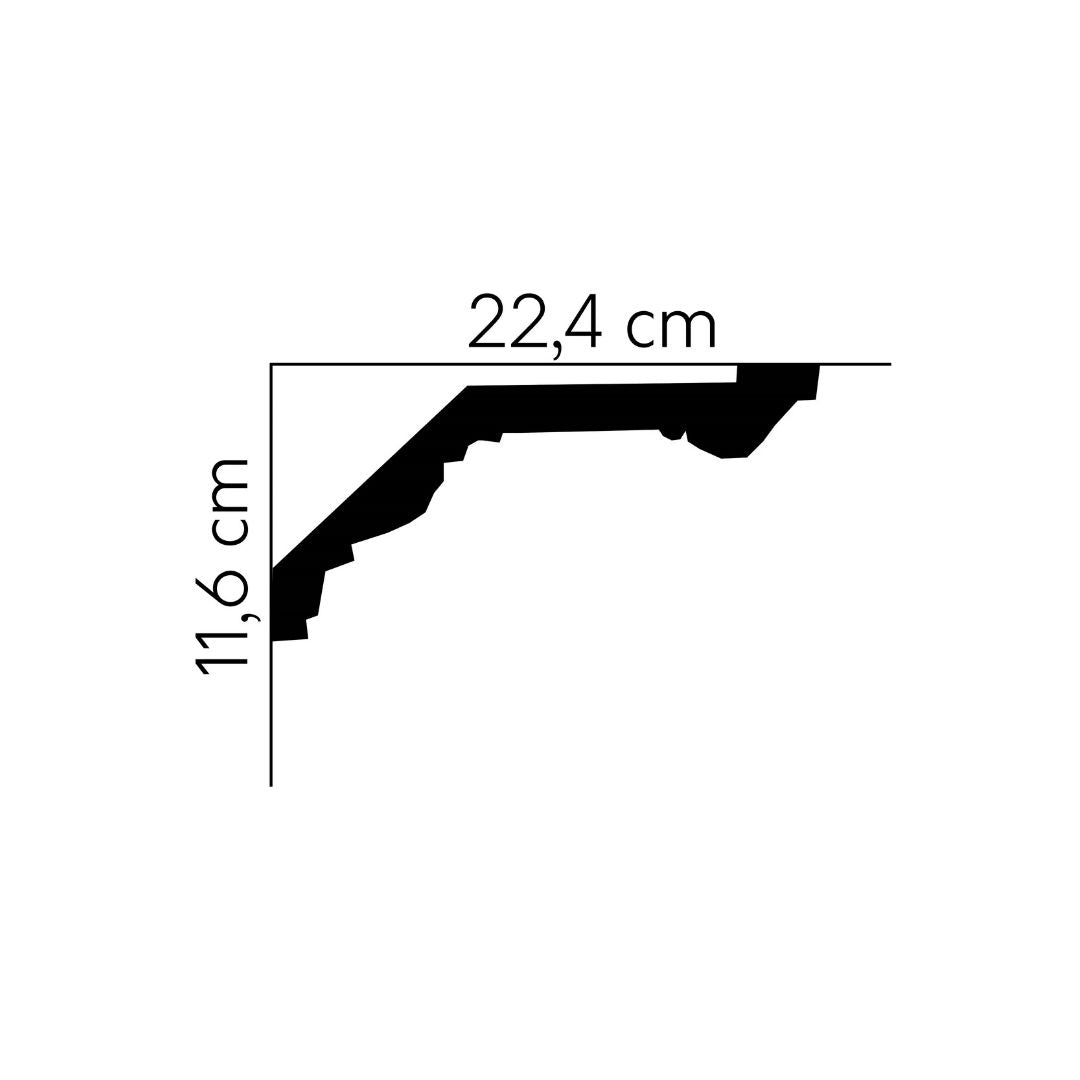 Cornisa decorativa tavan MDB121 – 22,4×11,6×200 cm