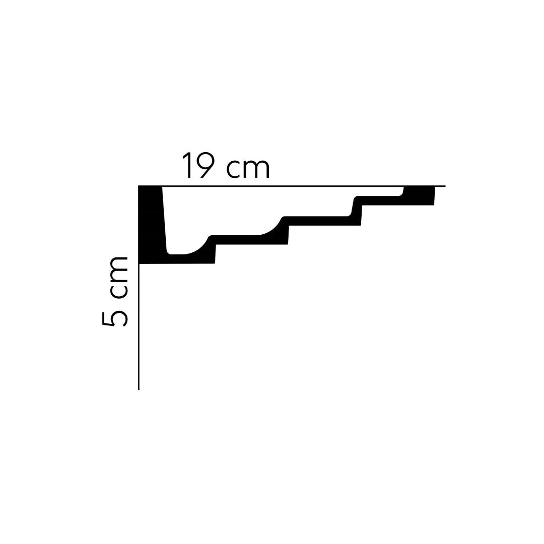 Cornisa decorativa tavan MDB130 – 19x5x200 cm