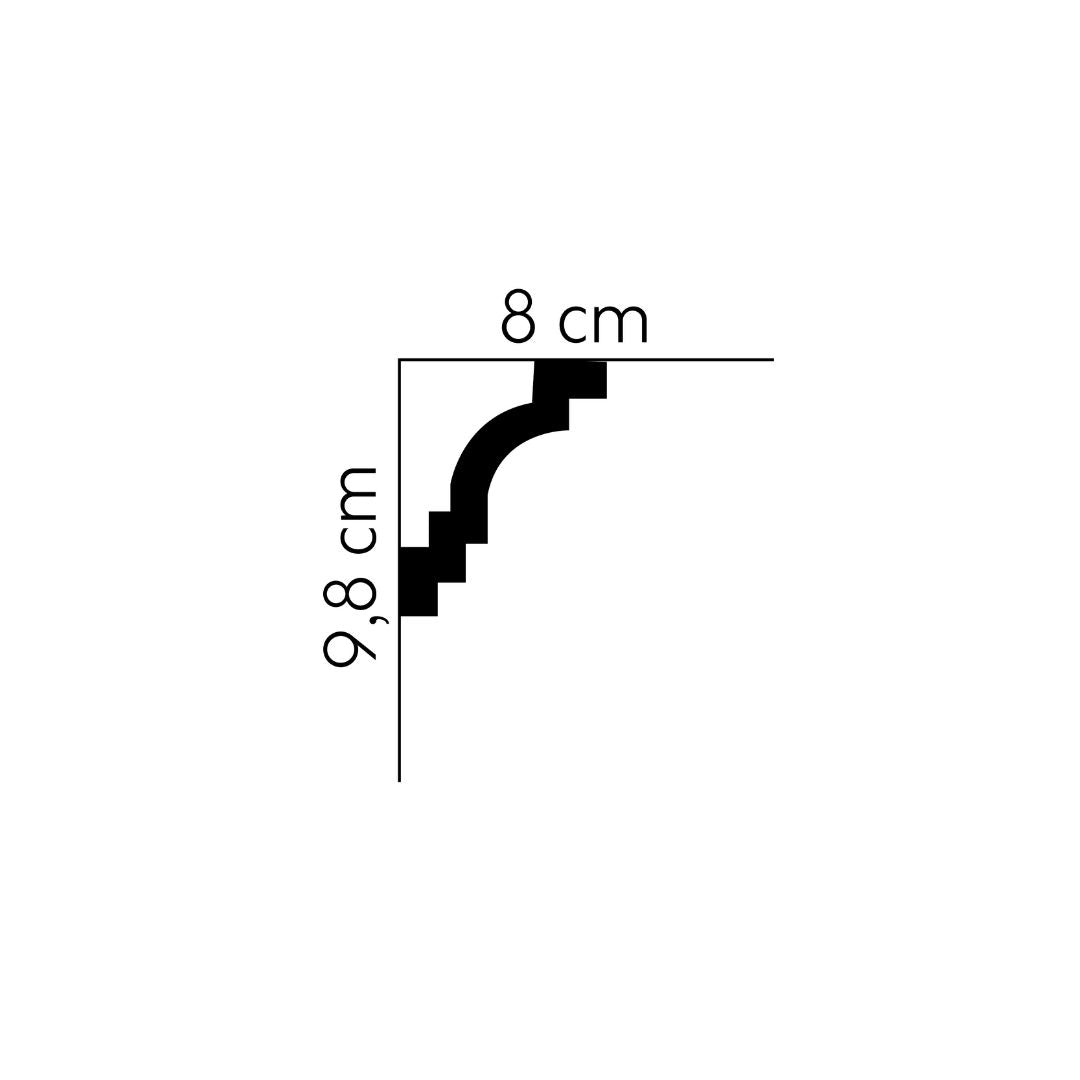 Cornisa decorativa tavan MDB142 – 8×8,9×200 cm
