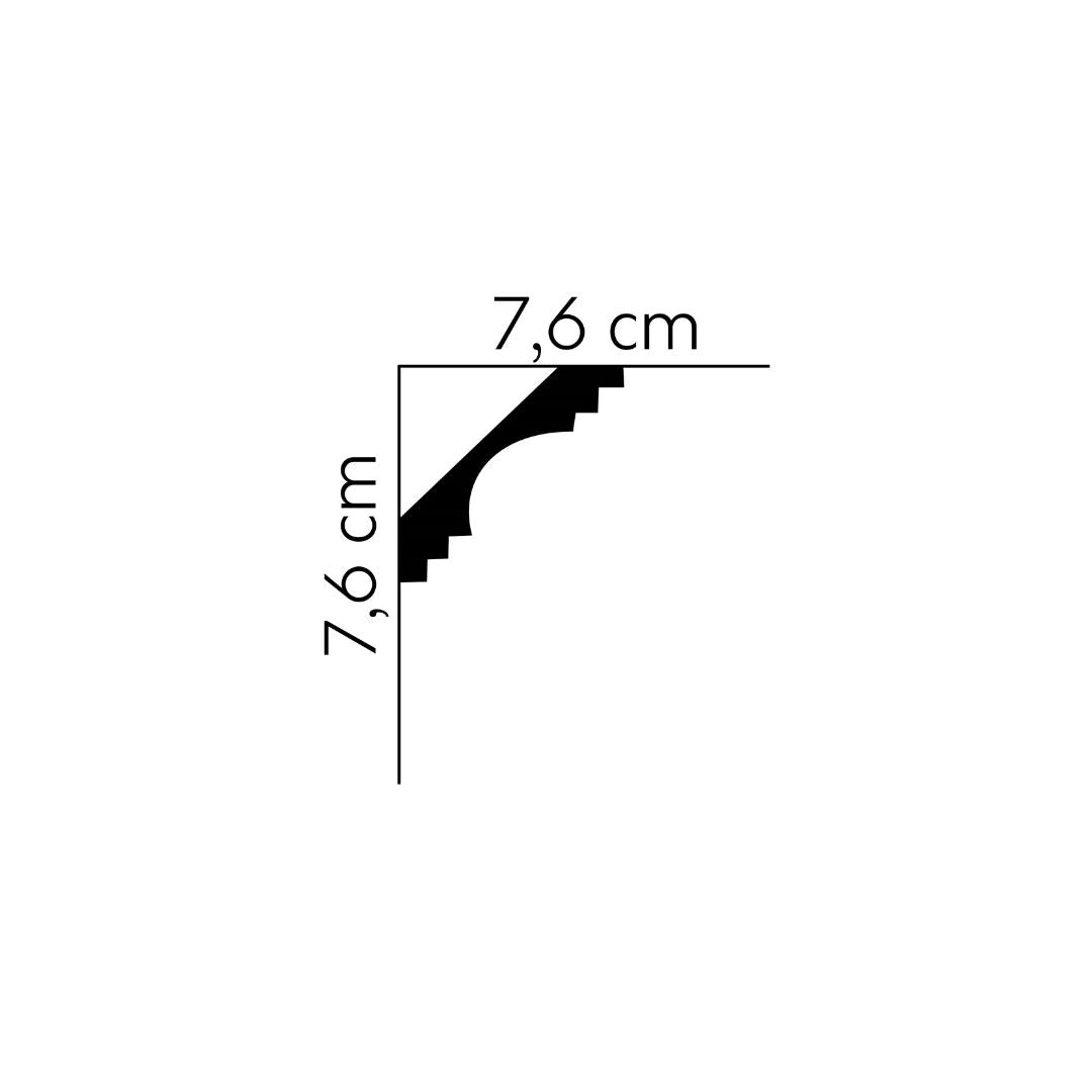 Cornisa decorativa tavan MDB152 – 7,6×7,6×200 cm