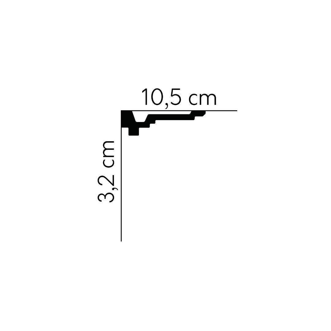 Cornisa decorativa tavan MDB162 – 10,5×3,2×200 cm
