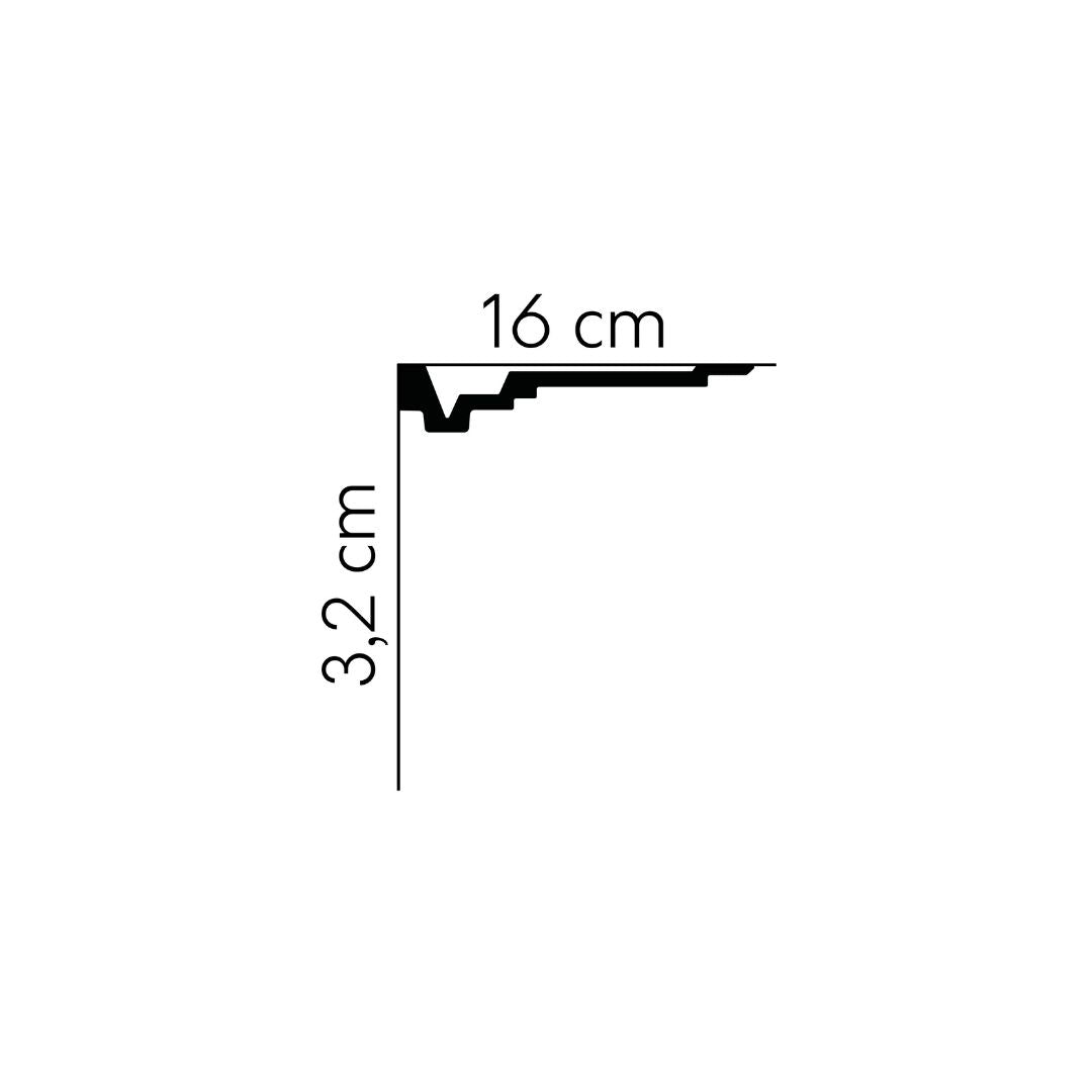 Cornisa decorativa tavan MDB163 – 16×3,2×200 cm