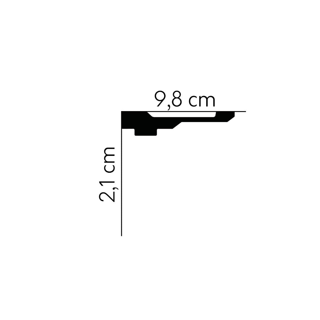 Cornisa decorativa tavan MDB165 – 9,8×2,1×200 cm