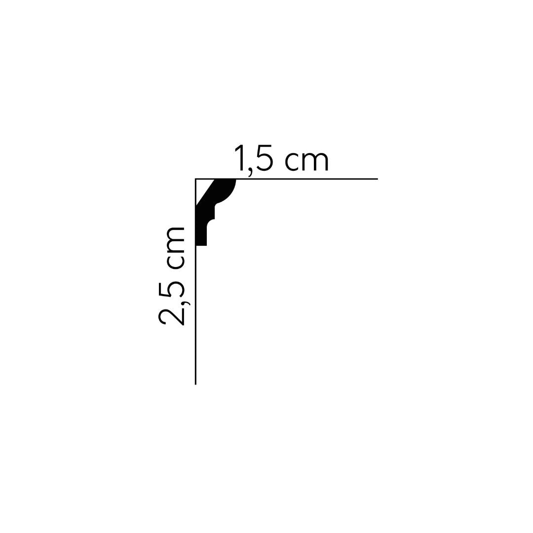 Cornisa decorativa tavan MDB180 – 1,5×2,5×200