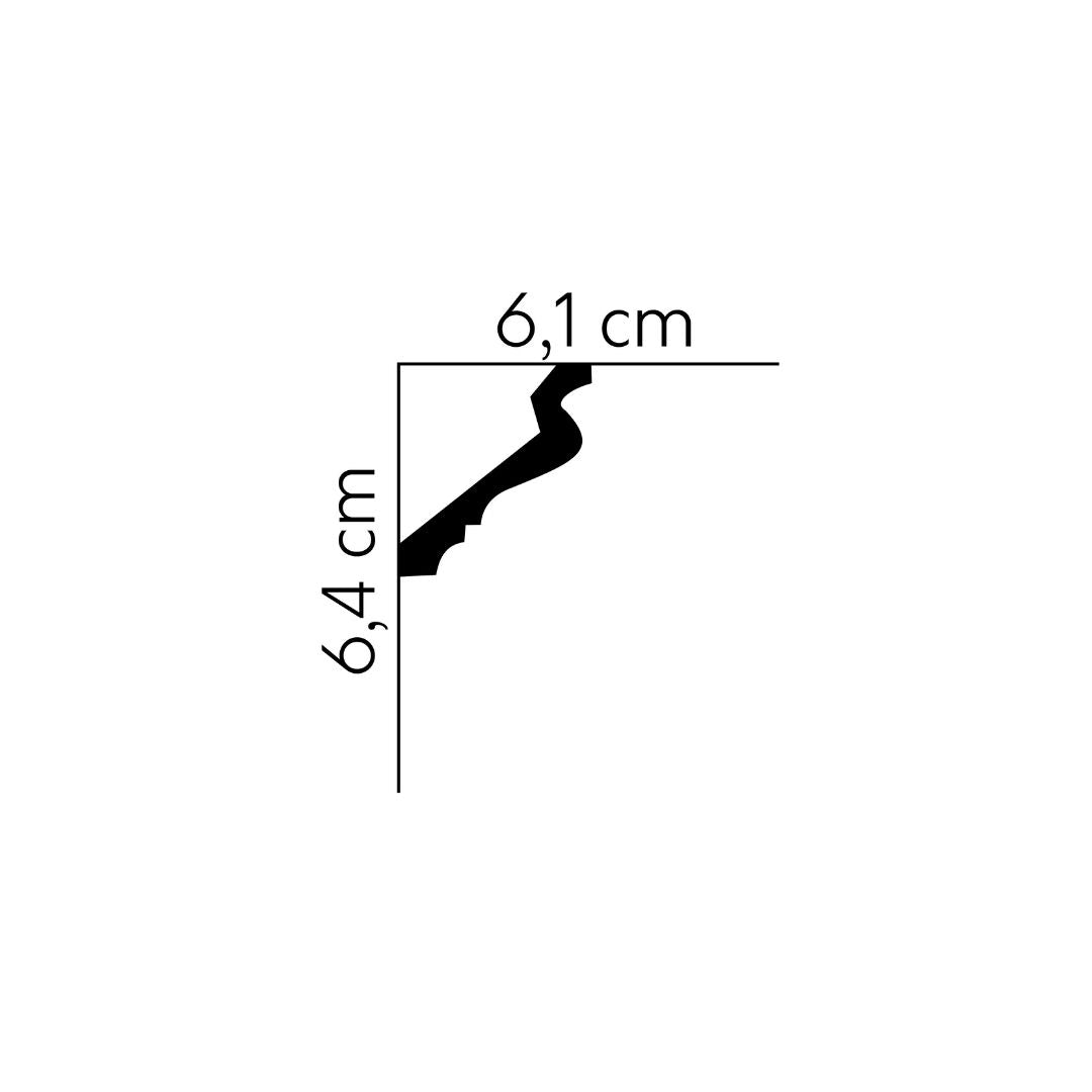 Cornisa decorativa tavan MDB185 – 6,1×6,4×200 cm
