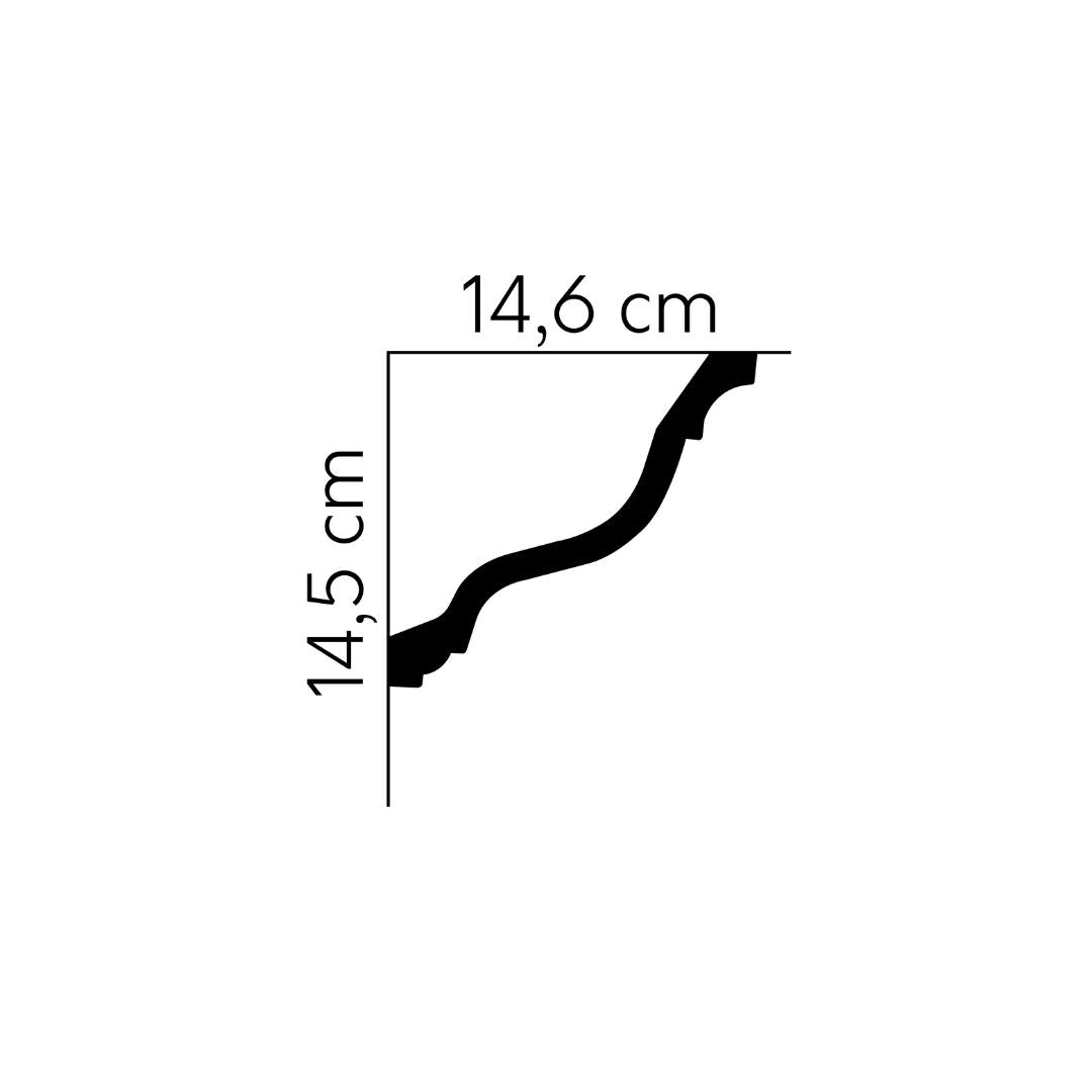 Cornisa decorativa tavan MDB214 – 14,6×14,5×200 cm