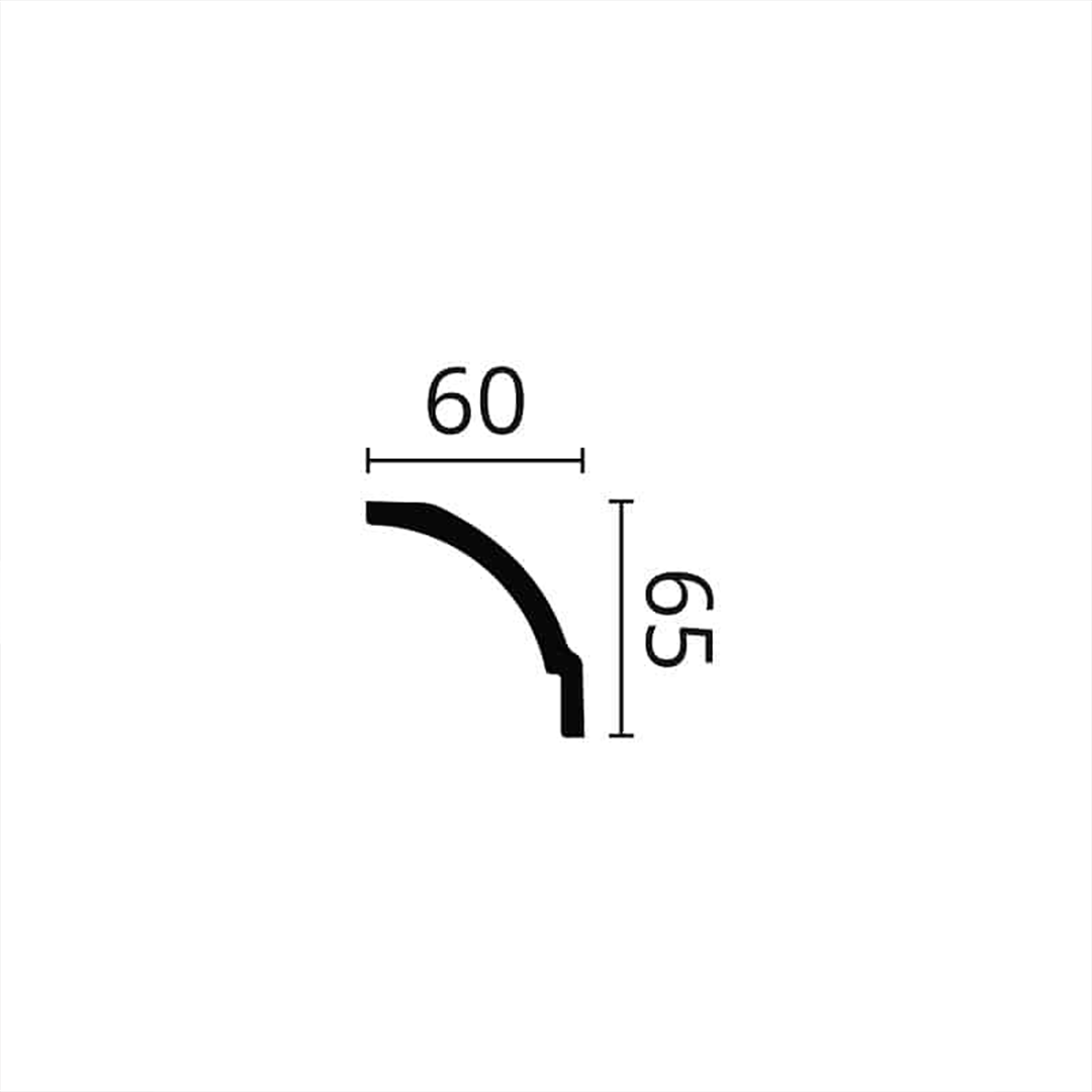 Cornisa pentru tavan din polistiren BW1 - 6,5x6x200 cm