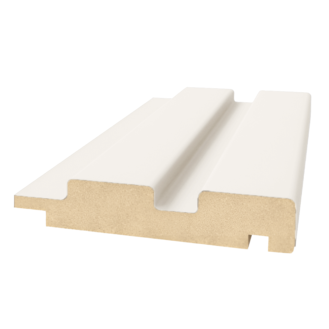 Riflaj alb din MDF infoliat - 12x1,8x270 cm