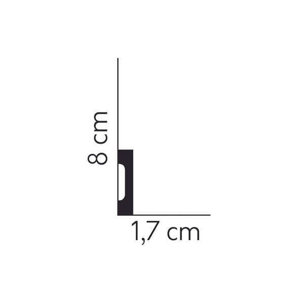 Plinta din duropolimer MD008 – 8x1,7x200 cm