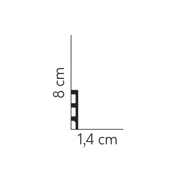 Plinta din duropolimer MD014 – 8x1,4x200 cm