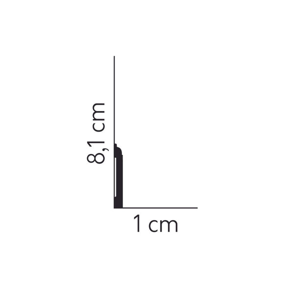 Plinta din duropolimer MD258 – 8,1x1x200 cm