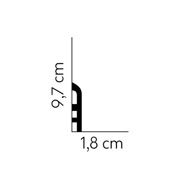 Plinta duropolimer MD355 – 9,7x1,8x200 cm