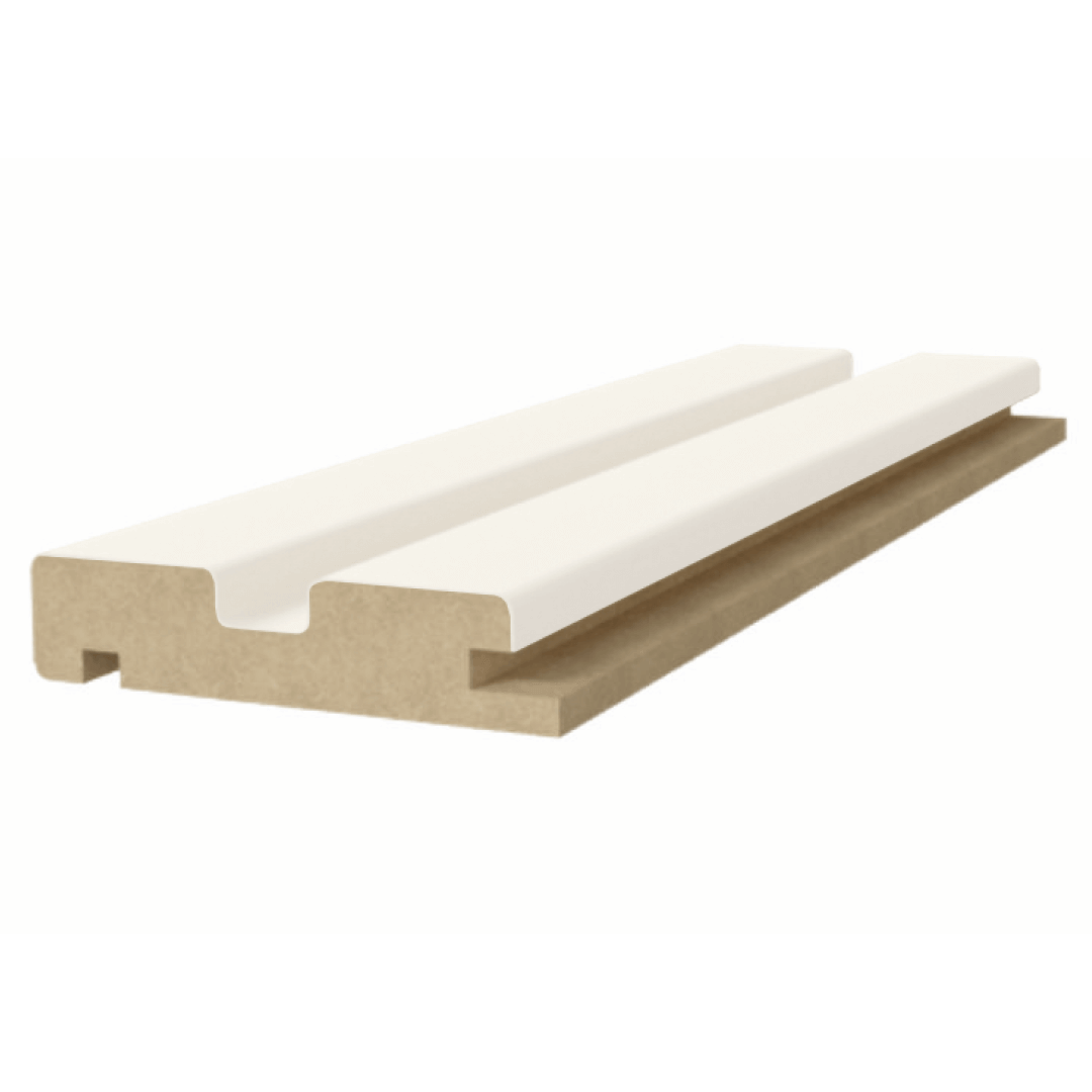 Riflaj alb din MDF infoliat - 12x1,8x270 cm